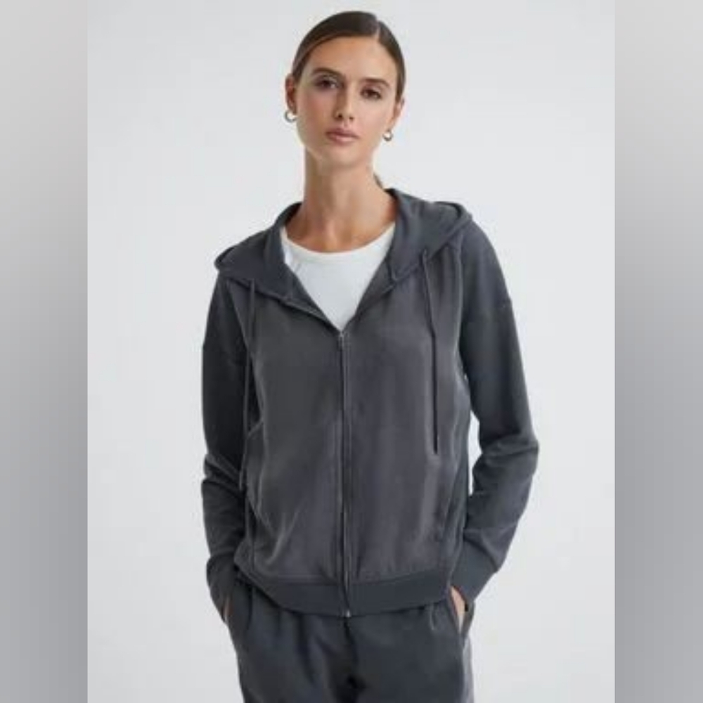 NWT! Reiss Penny hybrid zip-through hoodie